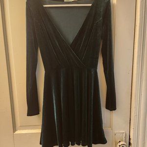 green velvet dress